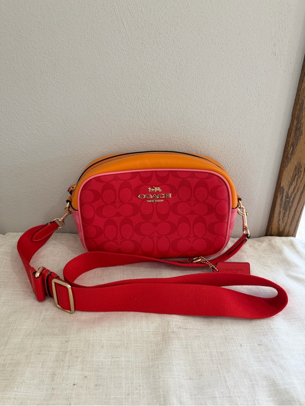 Coach Jamie Camera Bag in Blocked Signature Canvas NWOT